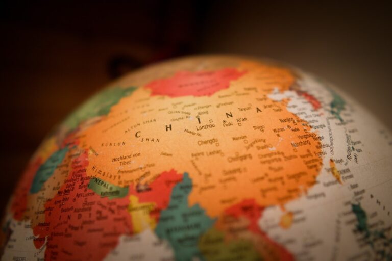 globe zoomed in on China, which is easing COVID restrictions