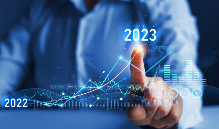 digital graph trending upwards for 2023, representing Informa's revenue growth