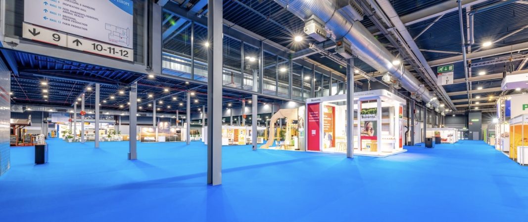 image of a show floor featuring Rewind's sustainable carpet