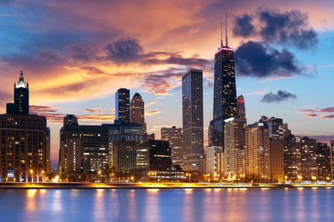 Chicago Skyline at dusk