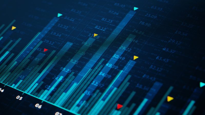 stock image of a digital graph representing an economic report