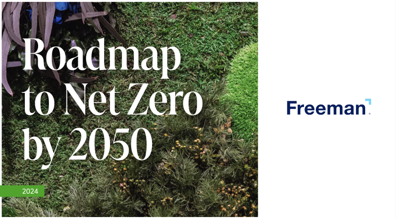 This is the cover of the Freeman Net Zero Carbon Events Initiative Roadmap