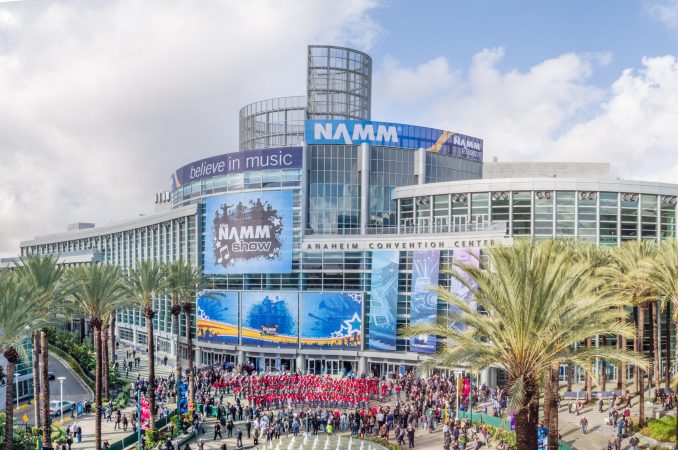 photo of the outside of the Anaheim Convention Center, where the 2023 NAMM Show was held