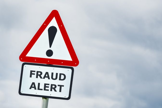 a sing that says Fraud Alert
