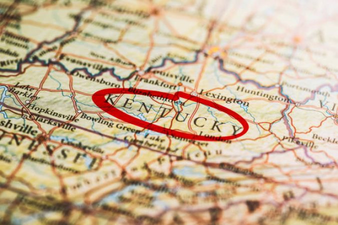 map showing the state of Kentucky